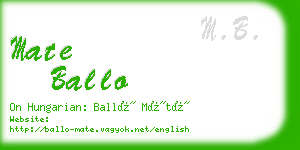 mate ballo business card